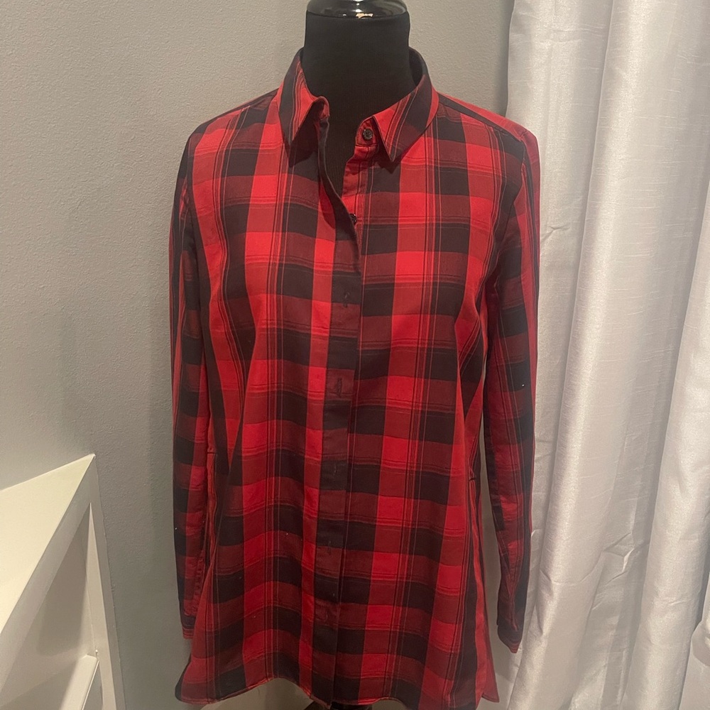 The Limited Red and Black Checkered Plaid Shirt